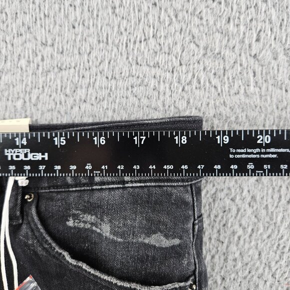 mnml Jeans Men 36 Black X143 Stretch Denim Distressed Slim Fit Pants Punk Skater - Picture 7 of 16